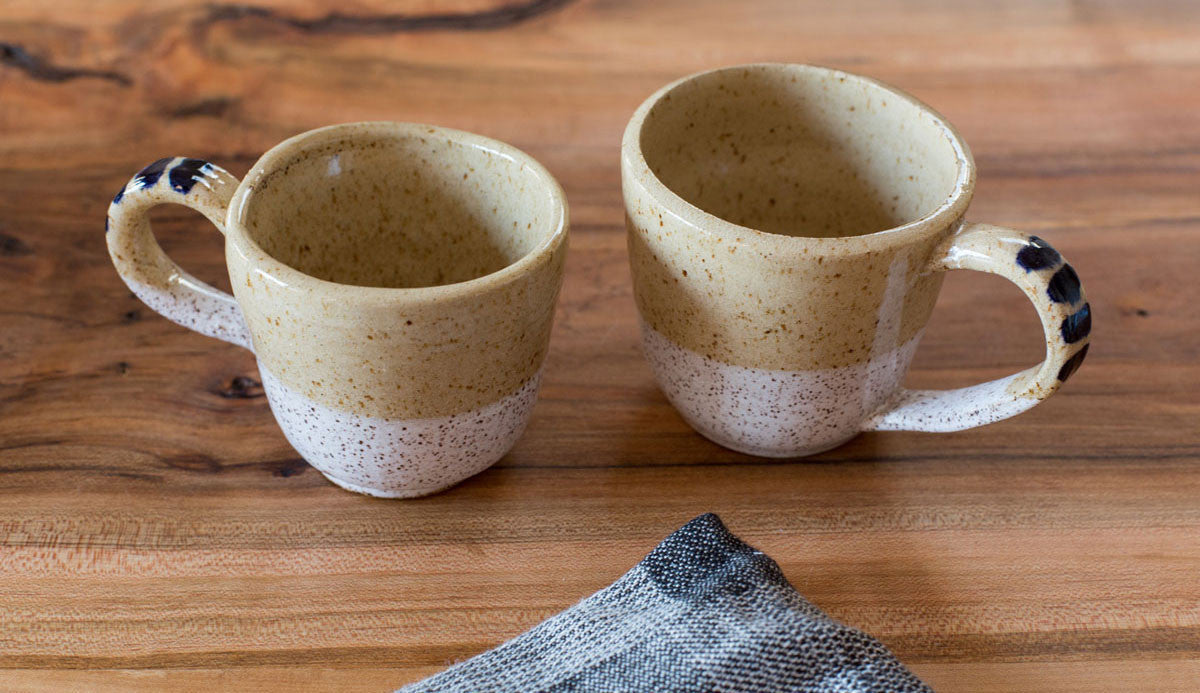 Holiday mugs, hand-made.
